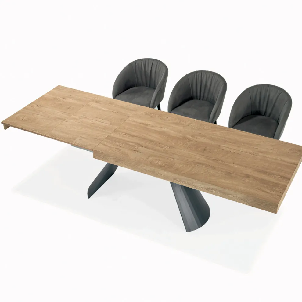 Ausziehbarer Tisch mit synchronisierter seitlicher Öffnung, hergestellt in Italien – Gläser