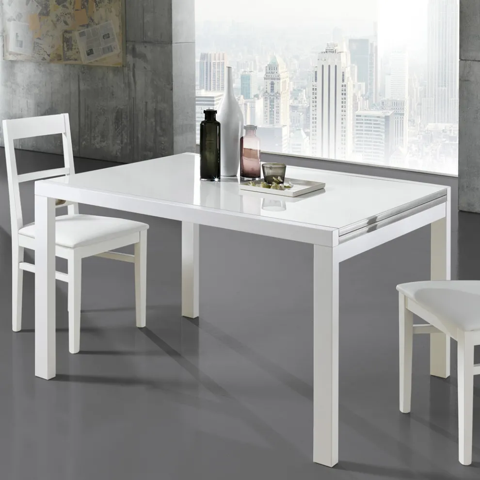 Ausziehbarer Tisch bis 240 cm in lackiertem Holzdesign Made in Italy - Jacobs