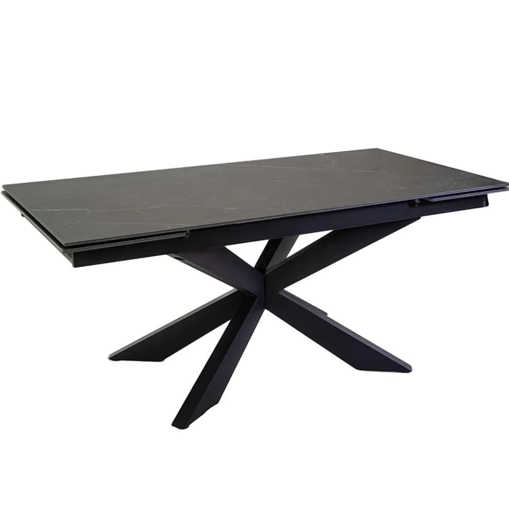 Ausziehbarer Tisch 260 cm aus Metall und synthetischem Stein - Unterwasser