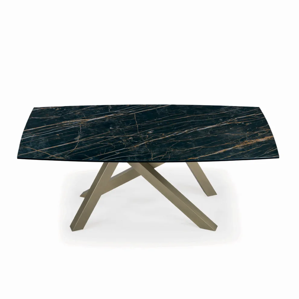 Ausziehbarer Tisch mit Untergestell und Tischplatte in verschiedenen Ausführungen, hergestellt in Italien – Settimmio