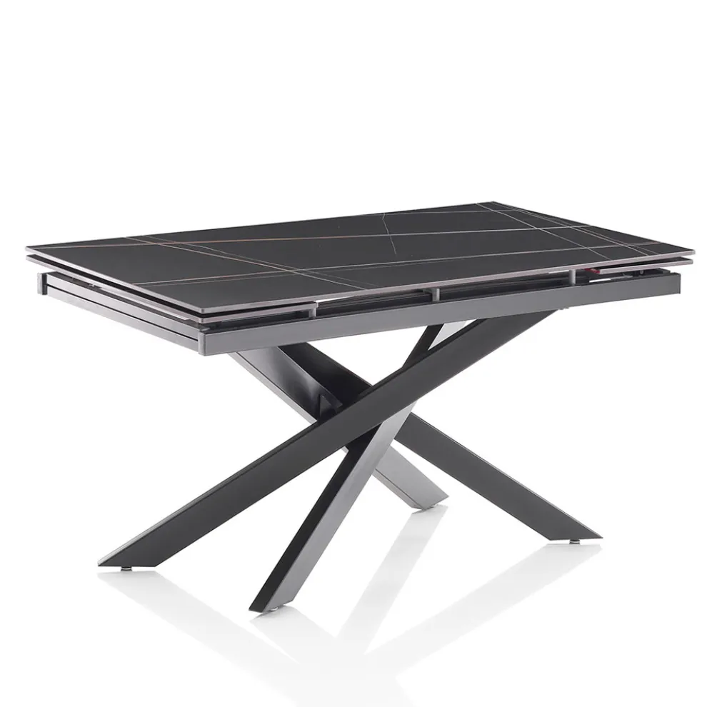 Ausziehbarer Tisch auf 200 cm aus Keramik mit Marmoreffekt – Aisha