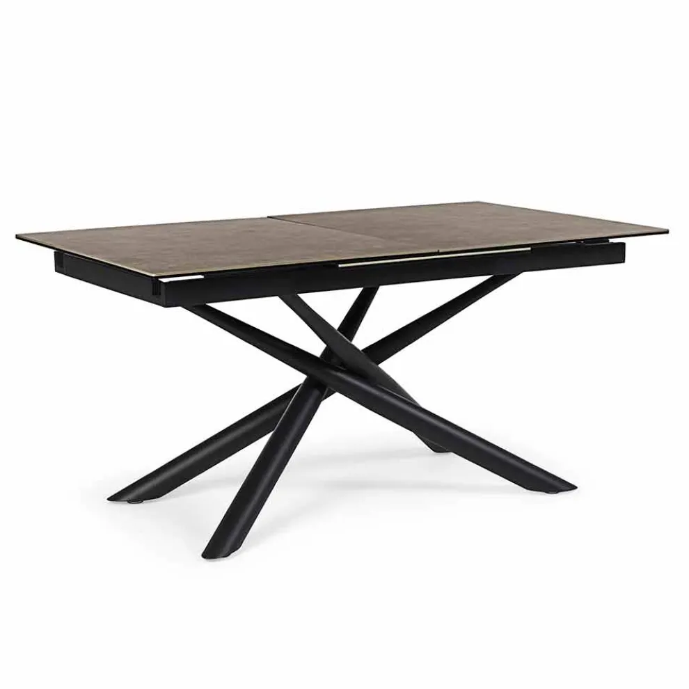 Ausziehbarer Tisch Bis zu 220 cm in Keramik und Stahl Homemotion - Brianza