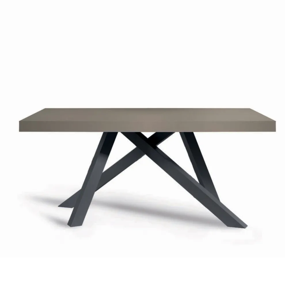 Ausziehbarer Tisch mit synchronisierter seitlicher Öffnung aus Melamin – Settimmio