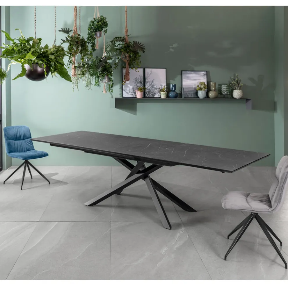 Ausziehbarer Tisch auf 270 cm mit HPL-Platte und Aluminium-Untergestell – Suchen