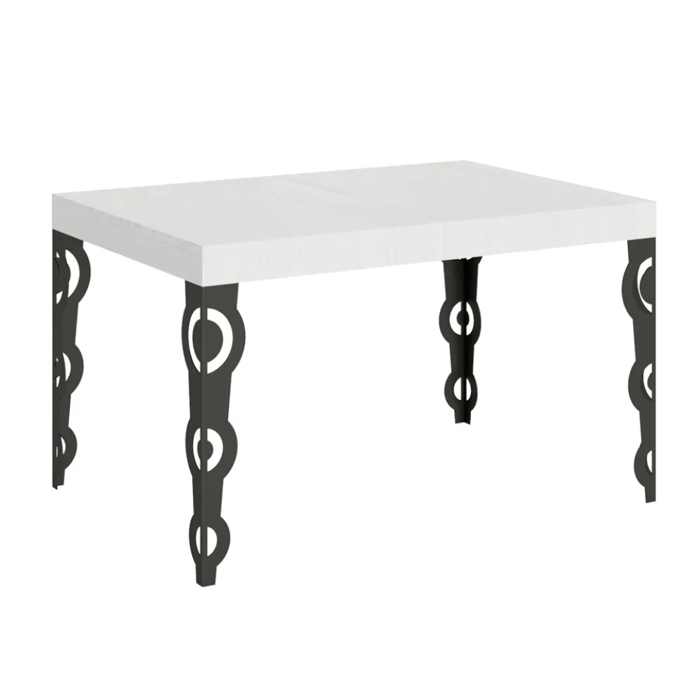 Ausziehbarer Tisch bis zu 4 m aus Melaminholz und Eisen, hergestellt in Italien – Marella