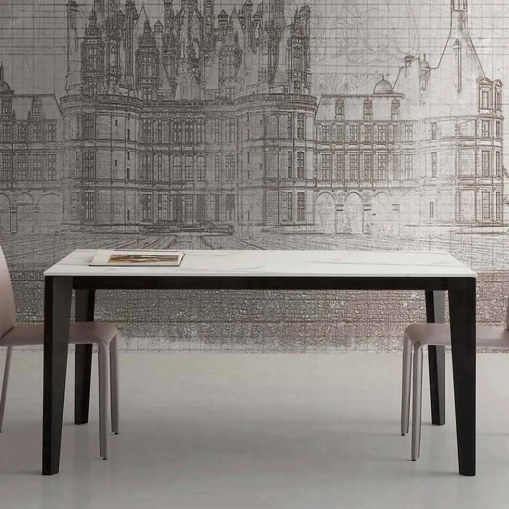 Ausziehbarer Tisch bis 290 cm aus Glaskeramik Made in Italy - Polonio