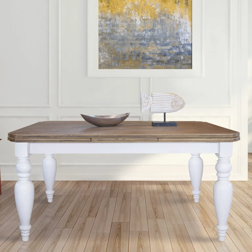 Ausziehbarer Wohnzimmertisch aus Eiche mit geformten Ecken Made in Italy - Rafael