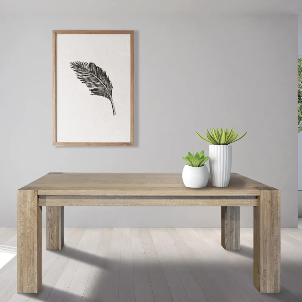 Ausziehbarer Wohnzimmertisch aus Asteiche plattiert Made in Italy - Durin