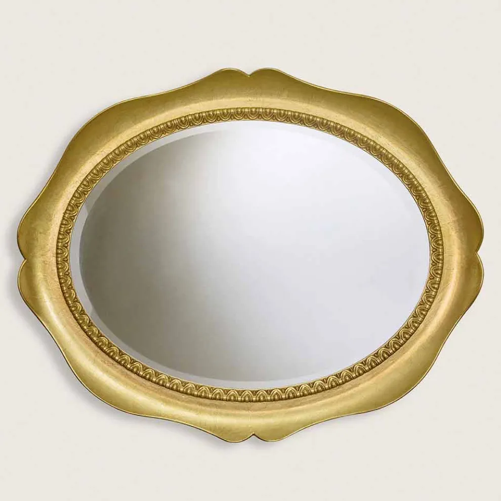 Ayous Holz Wandspiegel handgefertigt in Italien Franco