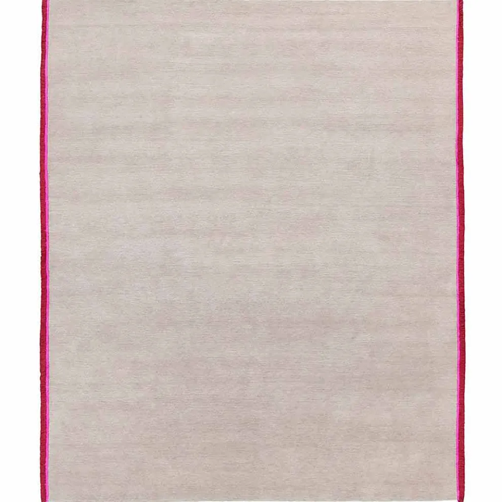 Moderner Designteppich aus Viskose und Baumwolle mit farbigen Fransen aus Seide - Garbino