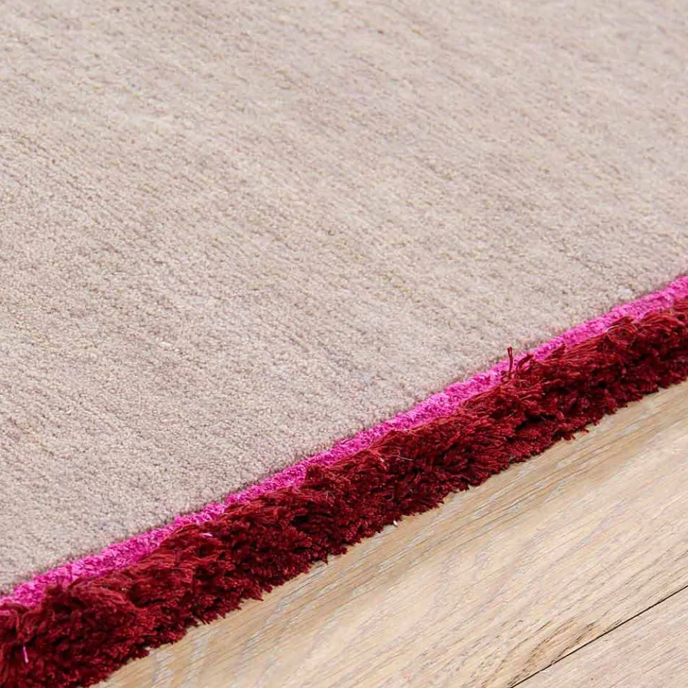 Moderner Designteppich aus Viskose und Baumwolle mit farbigen Fransen aus Seide - Garbino