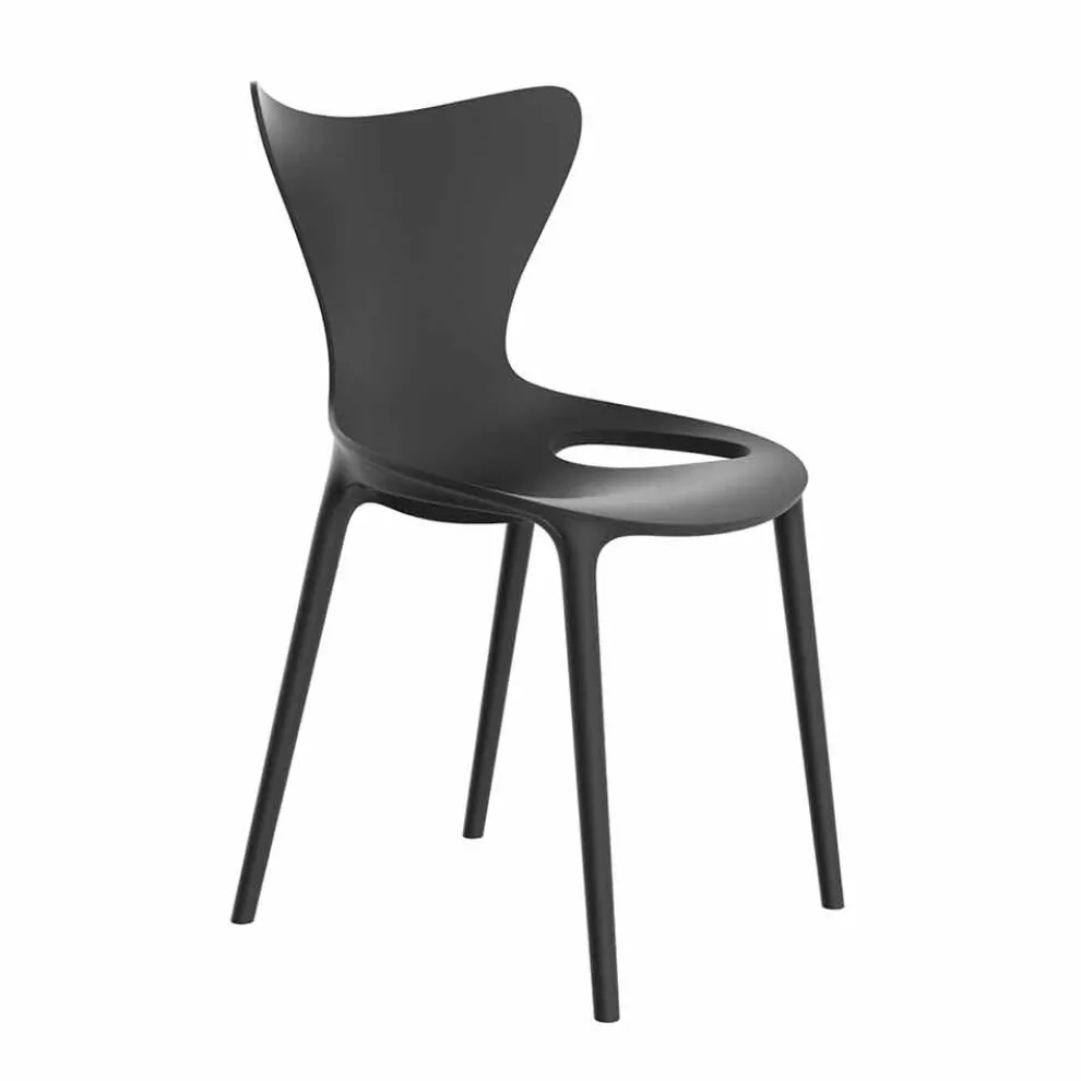 Stapelbare Design-Gartenstühle aus Polypropylen 4-teilig - Love by Vondom