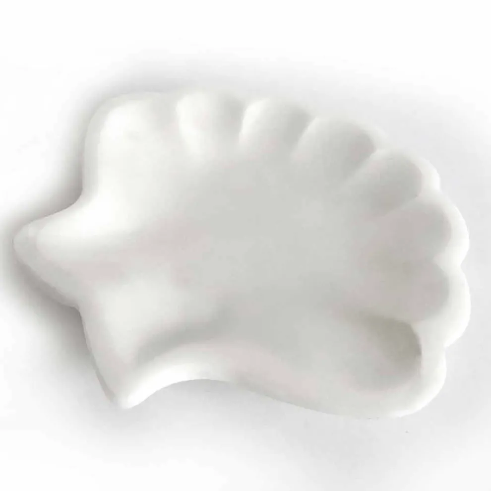 Seashell Design Untertasse aus sandgestrahltem Statuenmarmor Made in Italy - Mietta