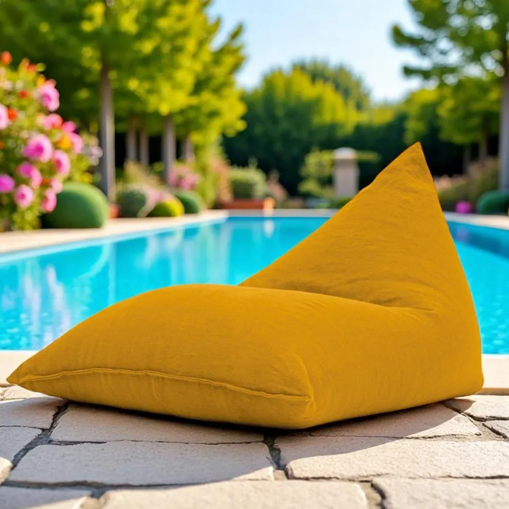 Chaiselongue für den Garten aus safranfarbenem Outdoor-Stoff - Maestrale