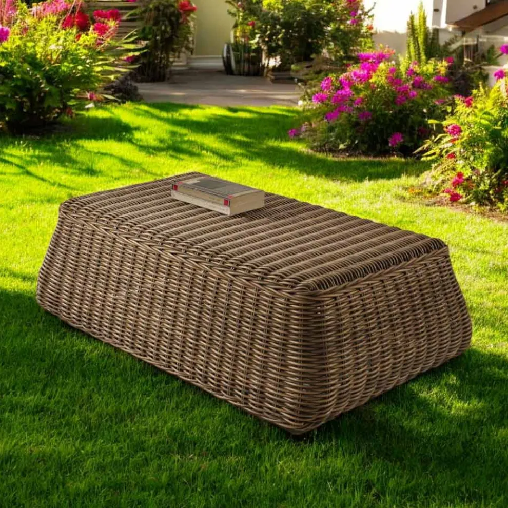 Outdoor-Couchtisch aus handgewebtem Polyrattan - Charlie