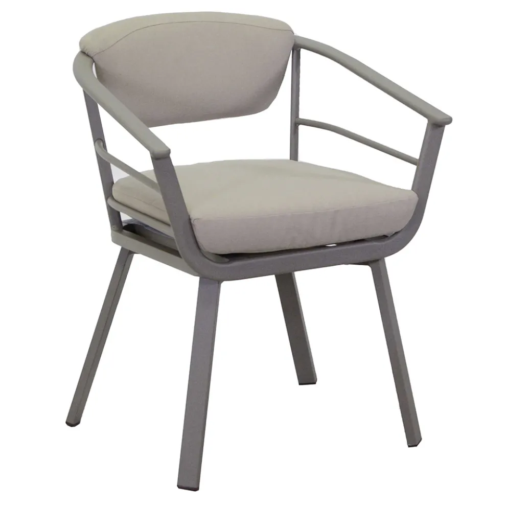 Outdoor-Sessel mit taubengrauem Aluminiumgestell - Righello