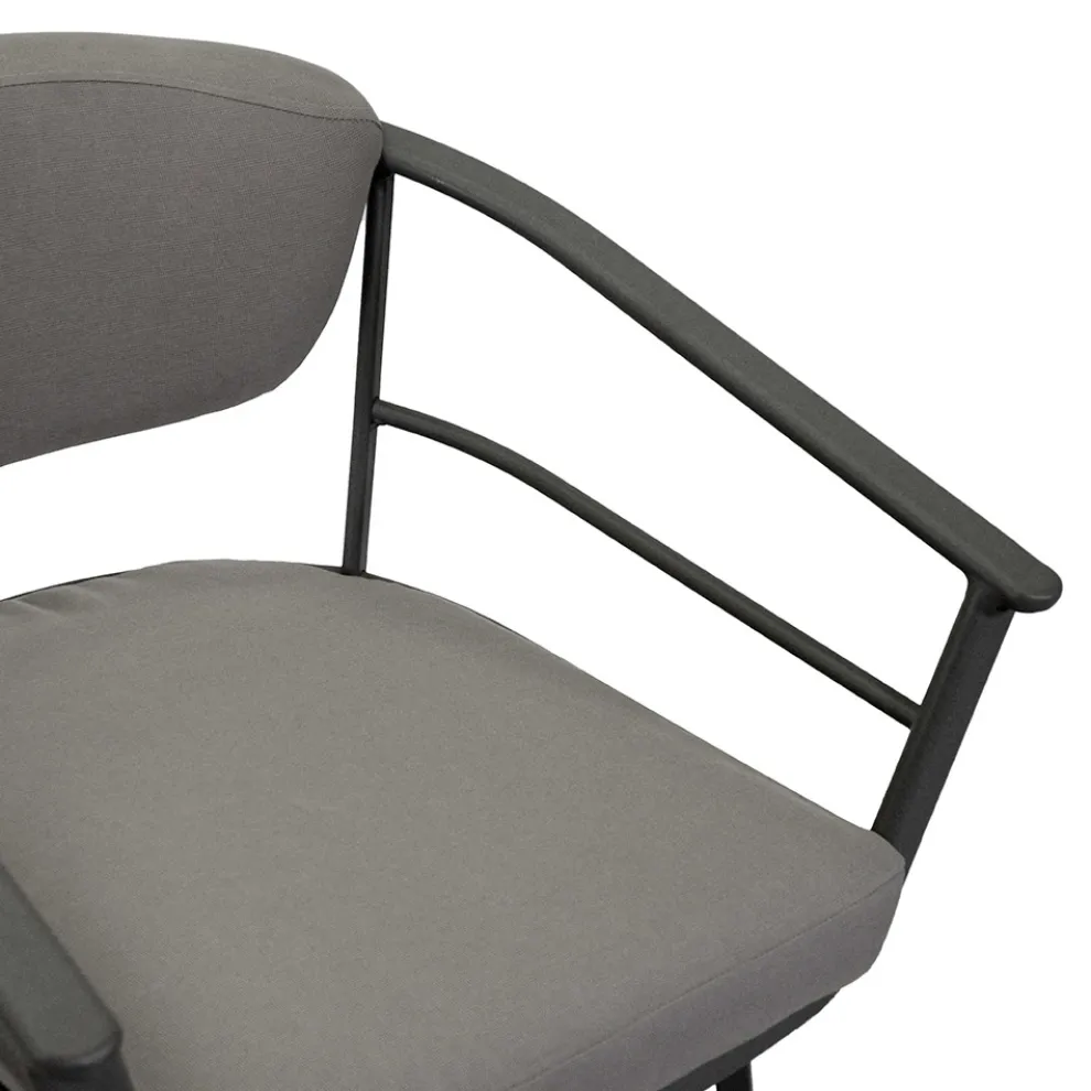 Outdoor-Sessel mit taubengrauem Aluminiumgestell - Righello