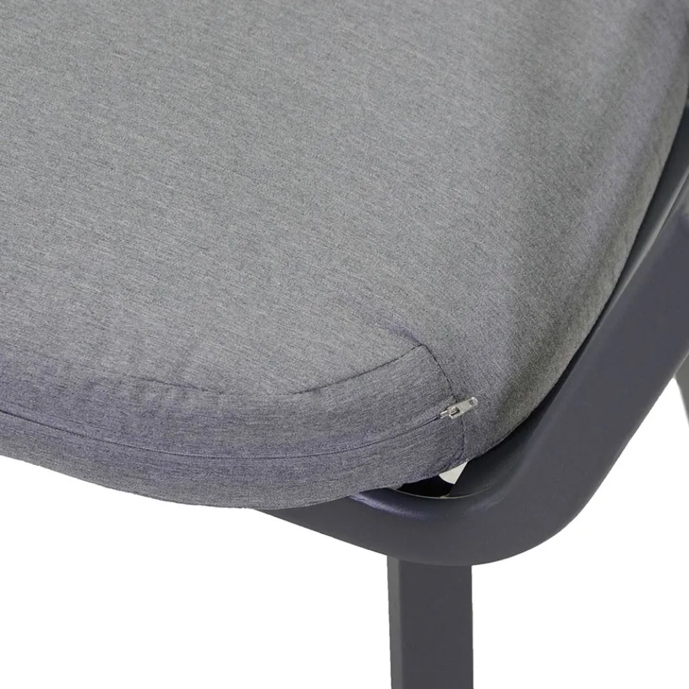 Outdoor-Sessel mit taubengrauem Aluminiumgestell - Righello