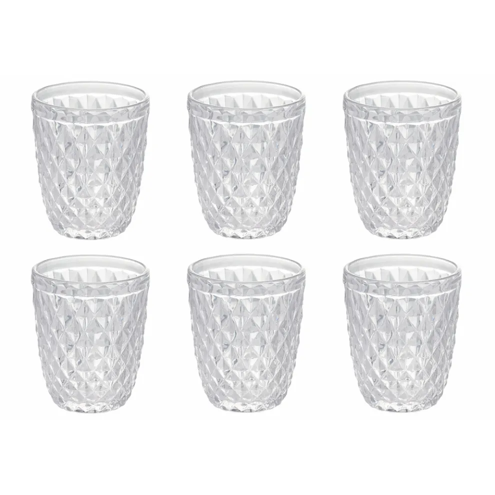 Klarglas geschnitztes Glasset 12-teilig Wasser - Brillo