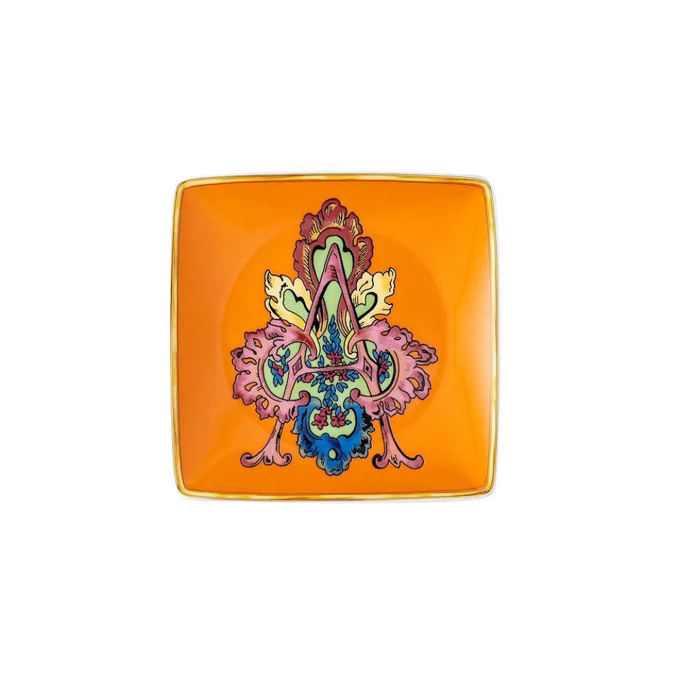 Rosenthal Versace Alphabet 6 flache, quadratische Porzellanschalen - Alphabet