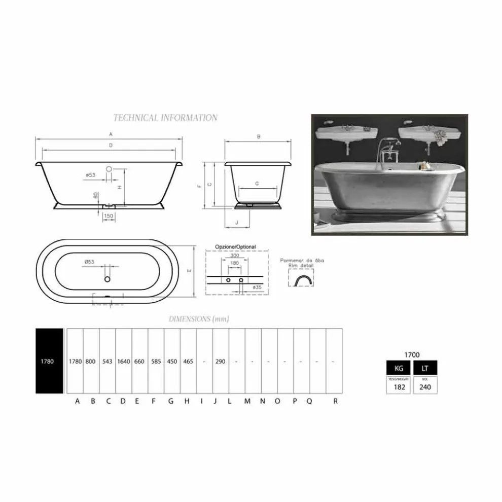 Badewanne Freestanding in modernem Design Pierce