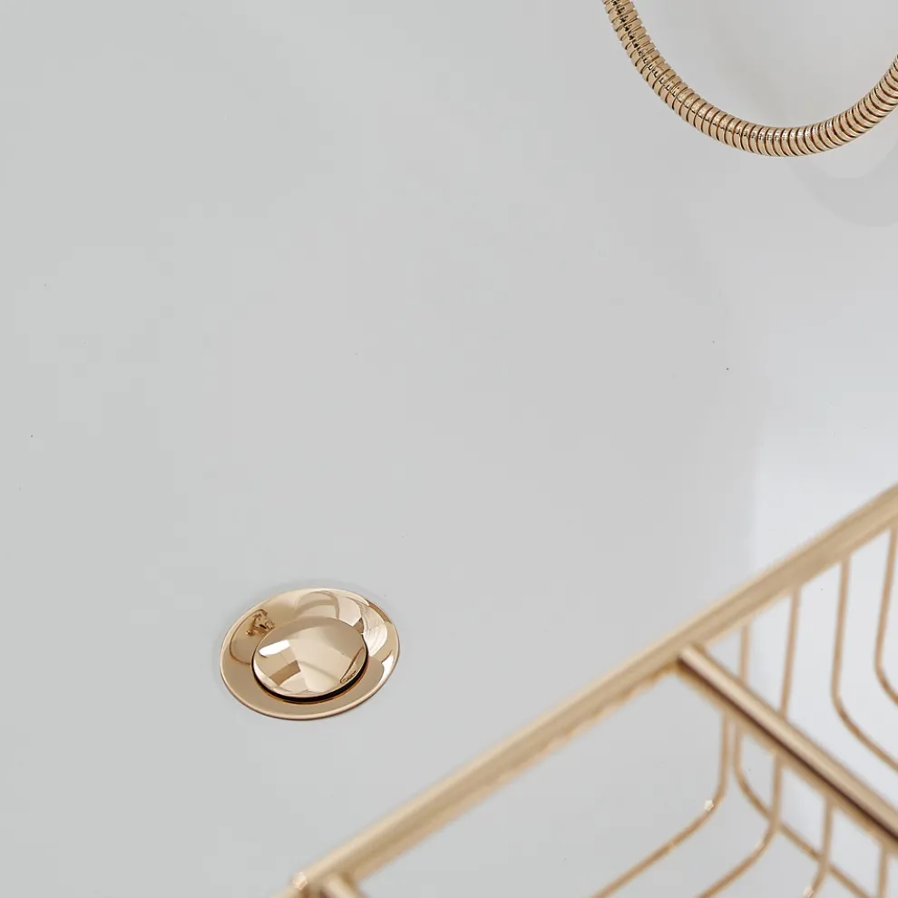 Badewanne mit fester Oberfläche und integriertem Überlauf, hergestellt in Italien – Aurelio