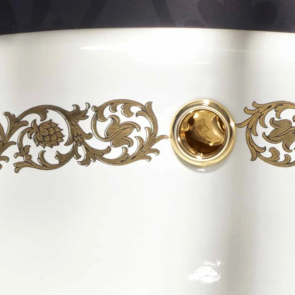 Badezimmer Einbauwaschbecken aus fire Clay und 24k Gold, Otis