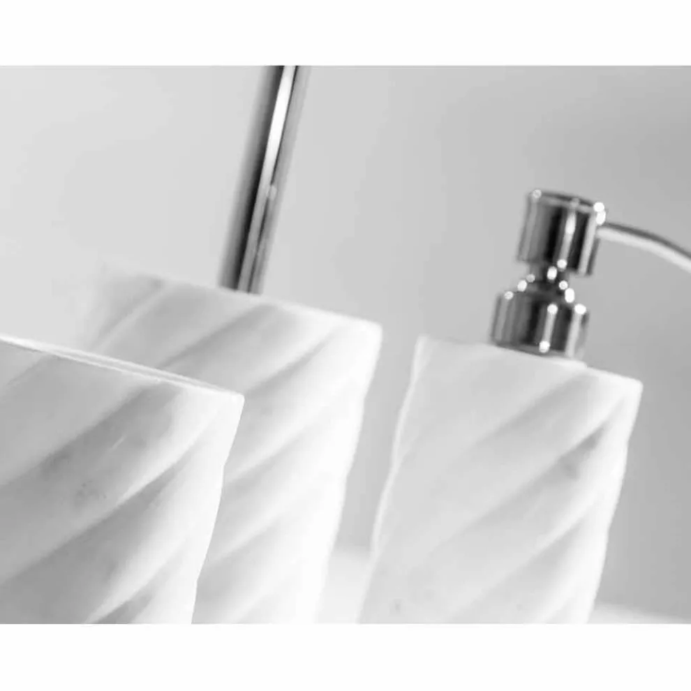 Badezimmeraccessoires-Designset aus Calacatta-Marmor Monza