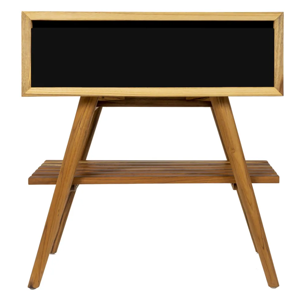 Badezimmerkomposition mit Teakholzschrank, Waschbecken und Zubehör - Carolie