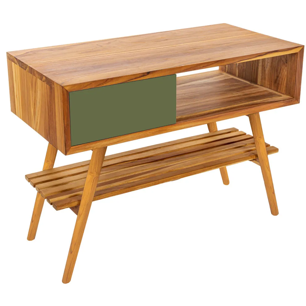 Badezimmer-Komposition komplett mit Waschbecken und Unterschrank aus Teak - Sylviane