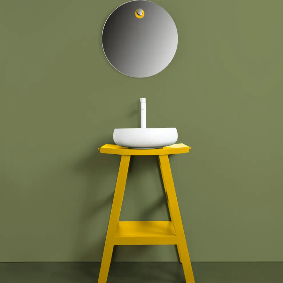 Badezimmer-Komposition mit Schrank, Spiegel und Zubehör - Maryse