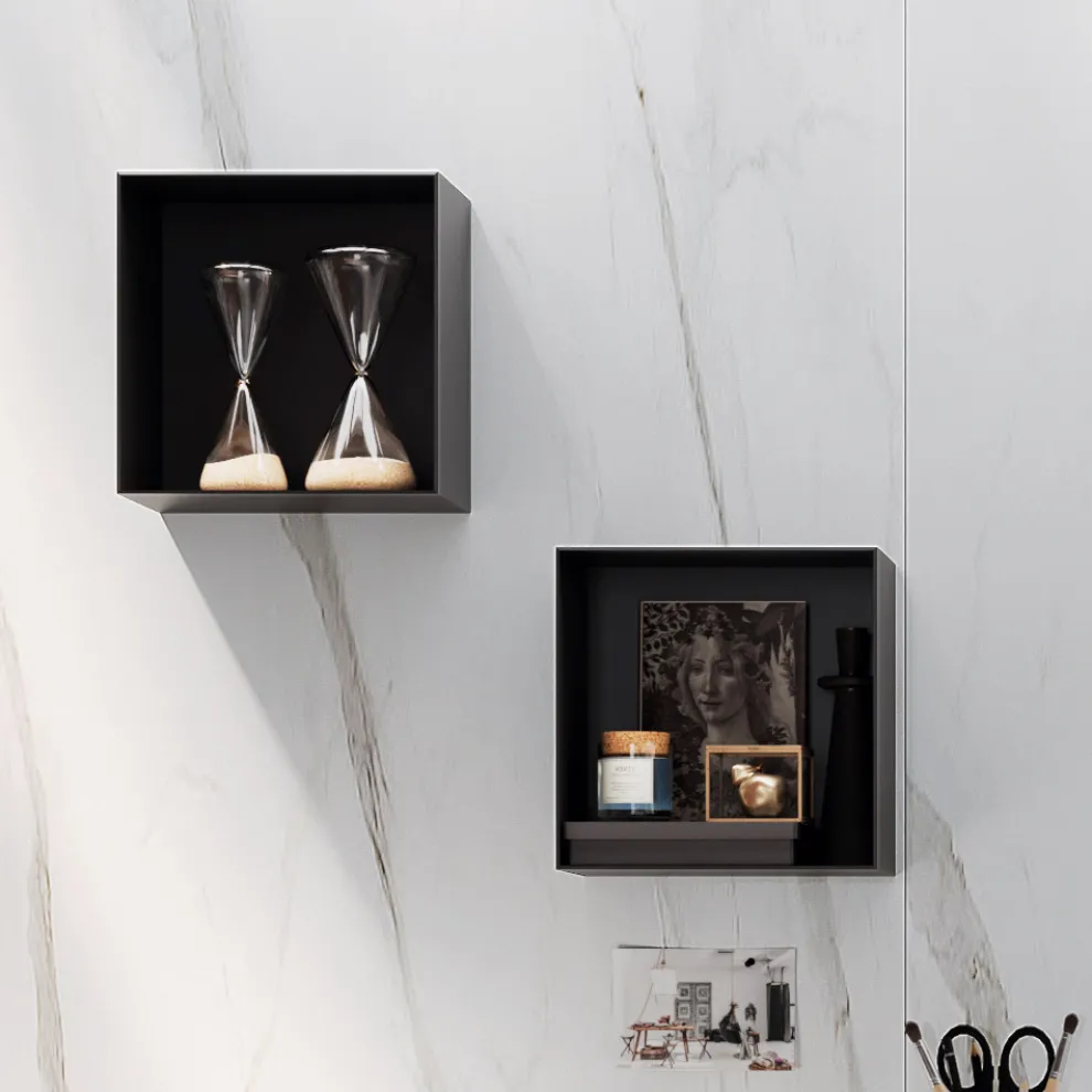 Badezimmerkomposition mit Spiegel, Harzwaschbecken und Sockel, hergestellt in Italien – Palom