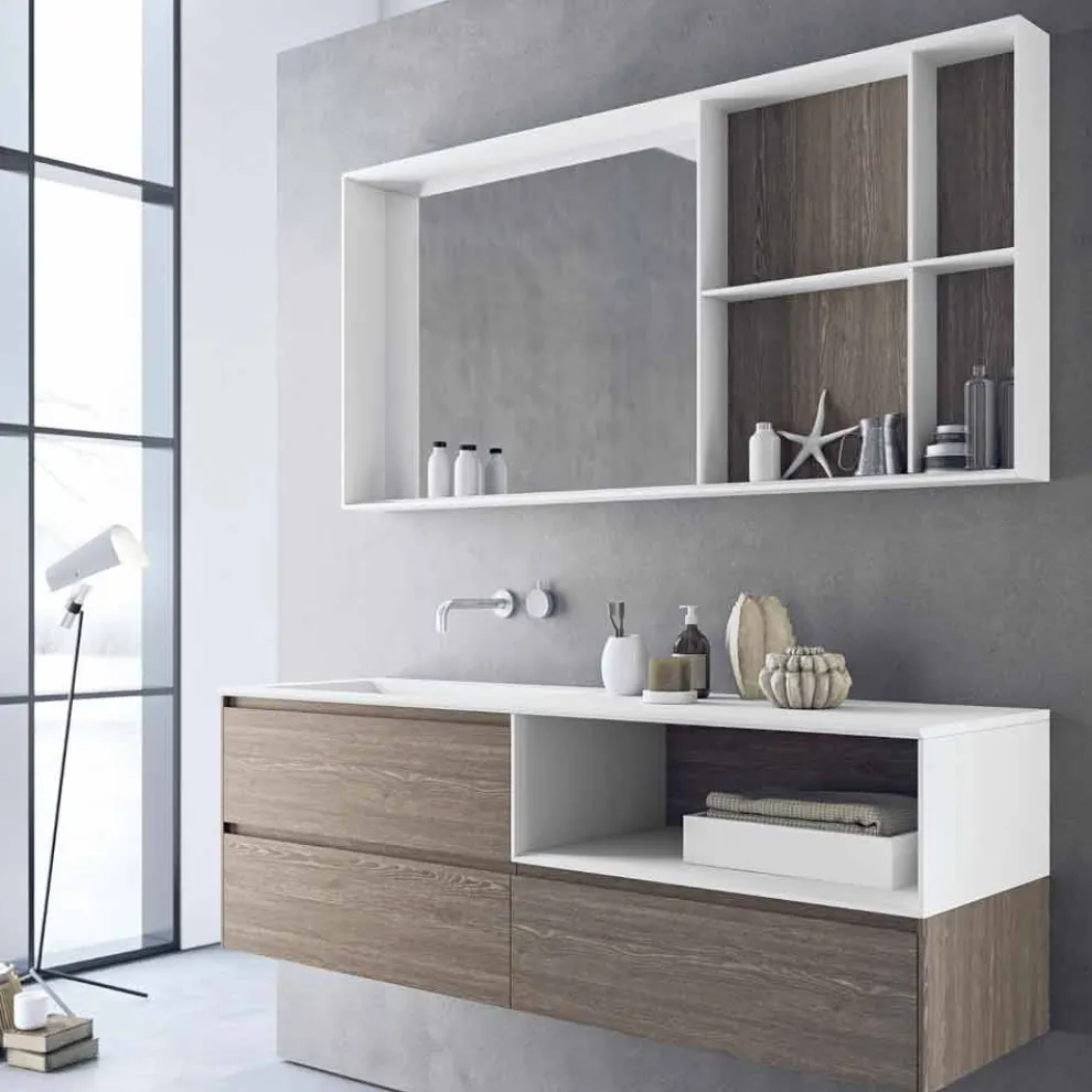 Badezimmermöbel Zusammensetzung, modernes und hängendes Design Made in Italy - Callisi8