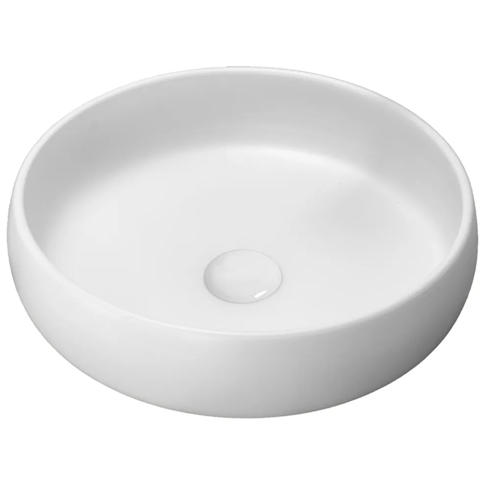 Badezimmermöbel-Komposition mit Accessoires und Spiegel aus Ton - Maryse