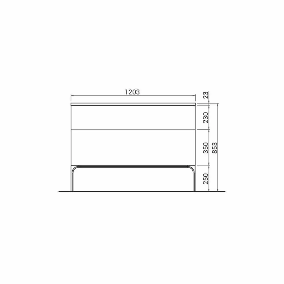 Badezimmerschrank mit Waschbecken in lackiertem Holz 120x85x46cm Bernstein, made in Italy