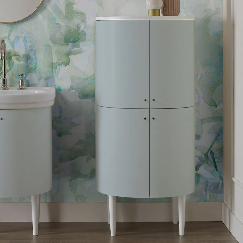 Badezimmerschrank mit vier Türen, die 3 Regale schließen, hergestellt in Italien – Candy