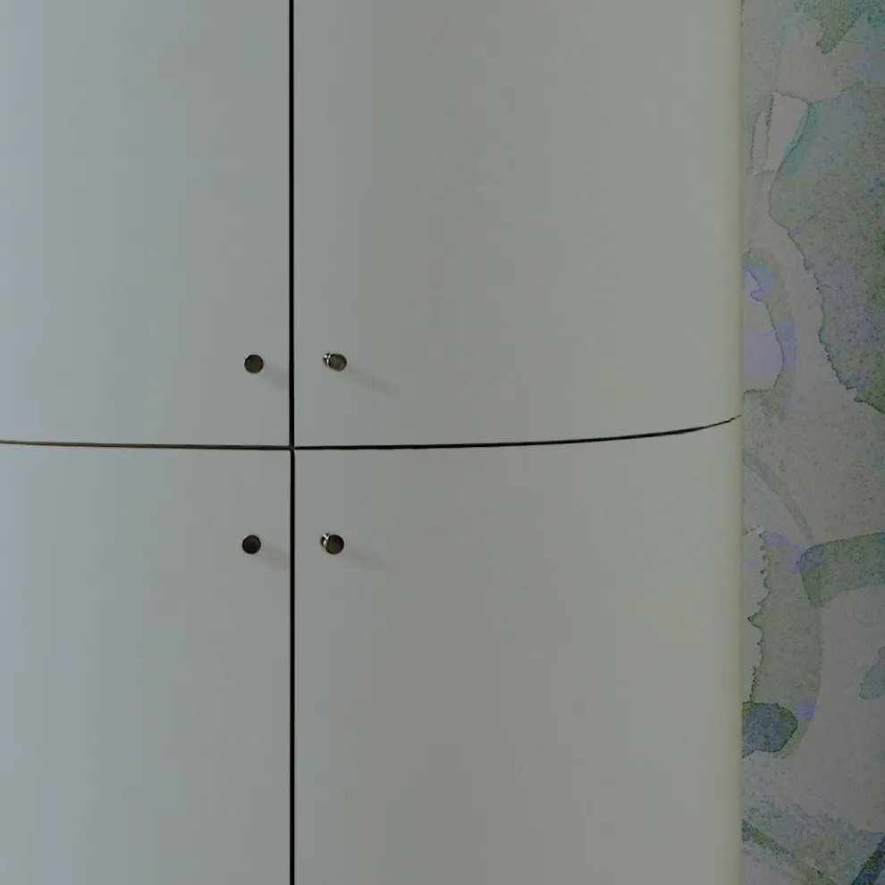 Badezimmerschrank mit vier Türen, die 3 Regale schließen, hergestellt in Italien – Candy