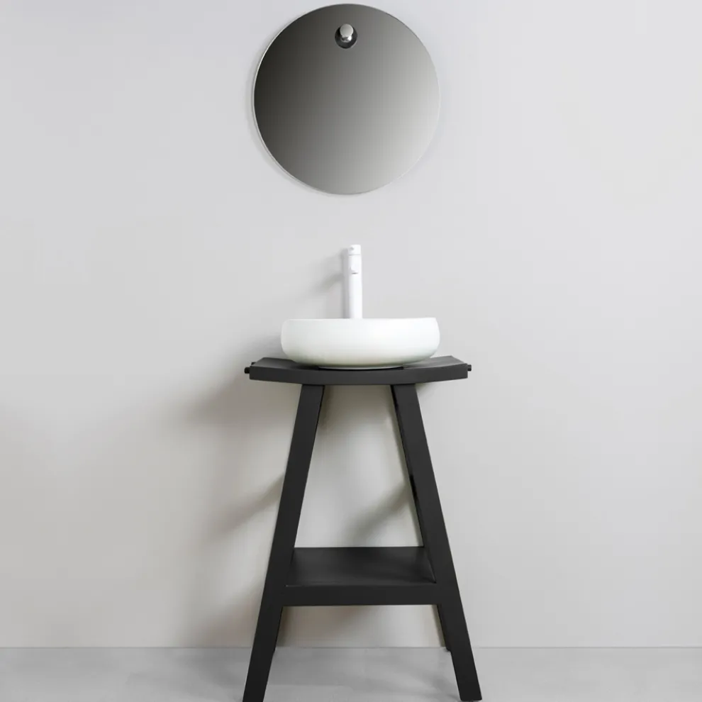 Badezimmerschrank-Komposition mit Spiegel und Zubehör aus Ton - Maryse