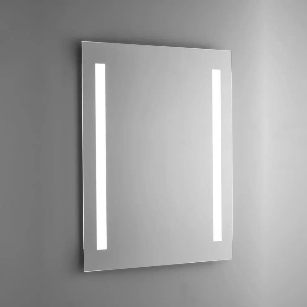 Badezimmerspiegel aus poliertem Draht mit LED-Hintergrundbeleuchtung Made in Italy - Tony