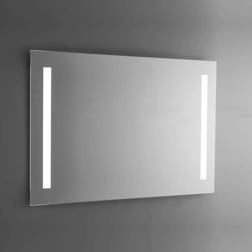 Badezimmerspiegel aus poliertem Draht mit LED-Hintergrundbeleuchtung Made in Italy - Tony