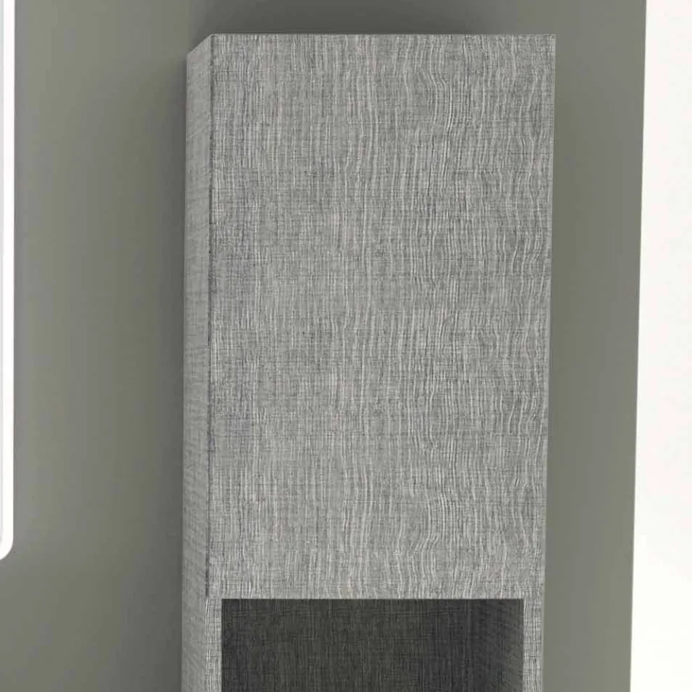 Badezimmersäule mit 2 Türen in modernem Design Öko-Holz Ambra, made in Italy