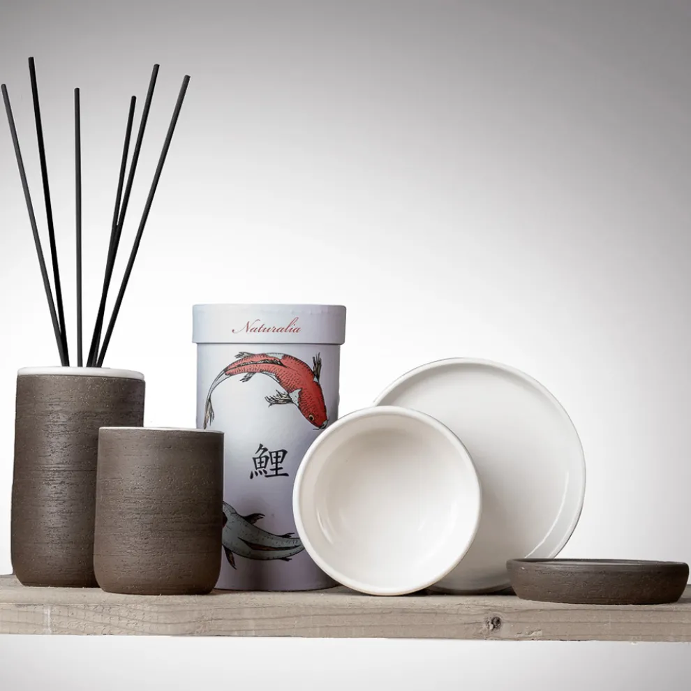 Badezimmerzubehör aus Ton mit weißer Innenausstattung Made in Italy - Antonella