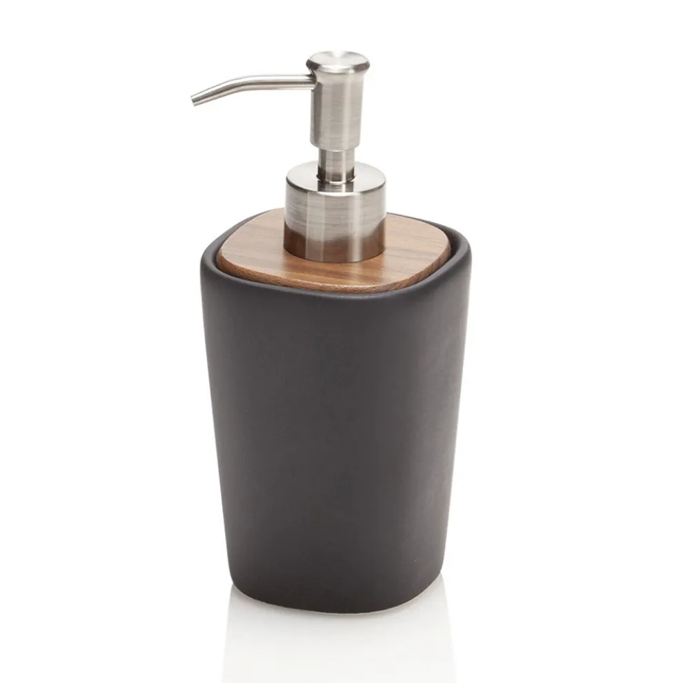 Badezimmerzubehör aus Keramik und Nussbaumholz - Costare