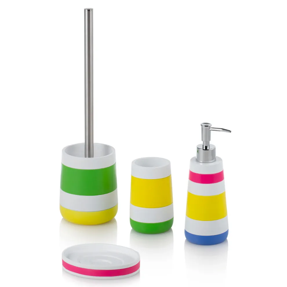 Badezimmerzubehör aus mehrfarbigem Harz, ABS und Metall - Pink