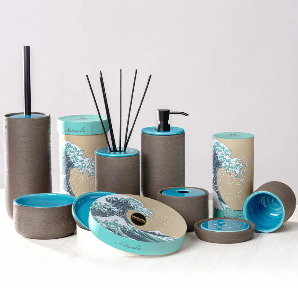 Badezimmerzubehör Zusammensetzung aus feuerfestem Ton Made in Italy - Antonella