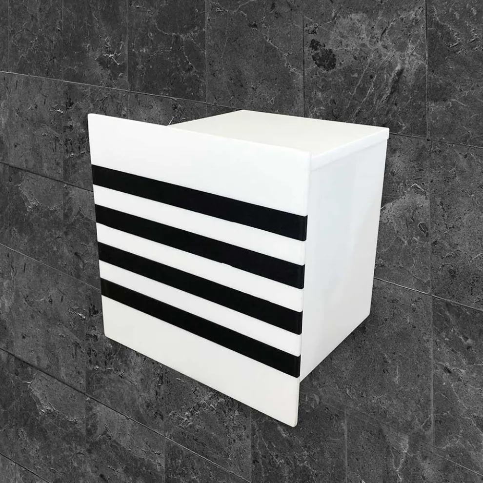 Badrollenhalter aus weißem Corian oder mit schwarzen Einsätzen Italienisches Design - Elono