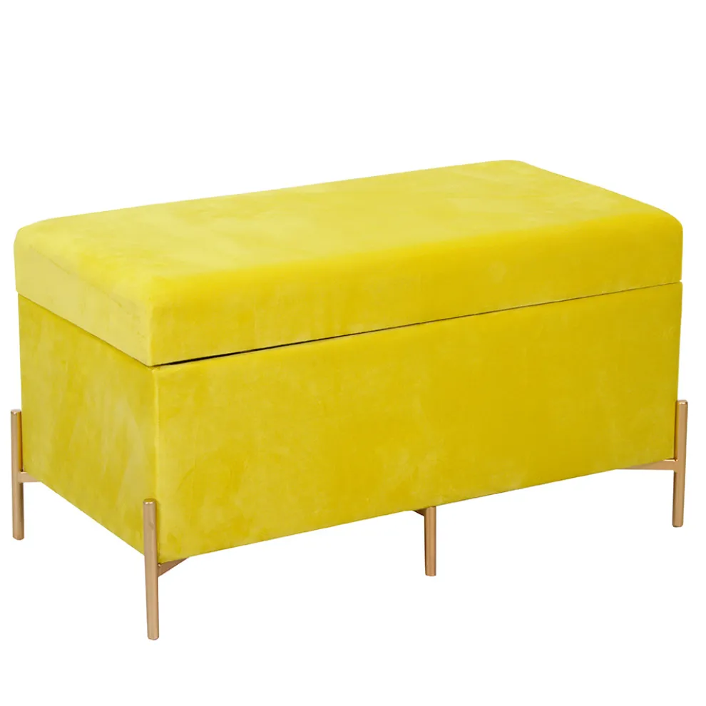 Bank mit Container aus Metall und Samt in verschiedenen Ausführungen - Faro