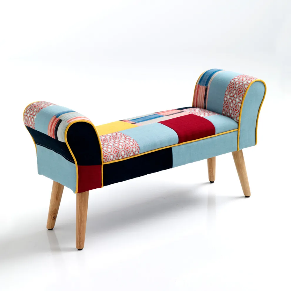 Bank mit Stoffbezug in Patchwork-Technik – Bromo