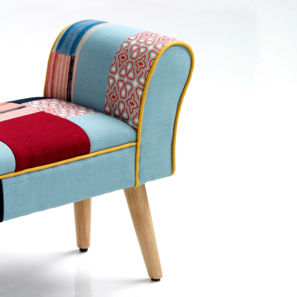 Bank mit Stoffbezug in Patchwork-Technik – Bromo