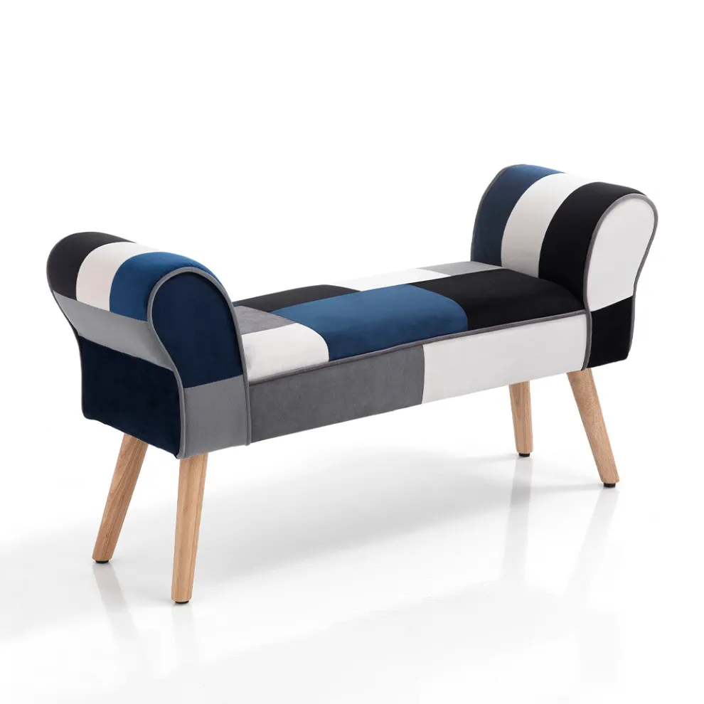 Bank mit Stoffbezug in Patchwork-Technik – Bromo